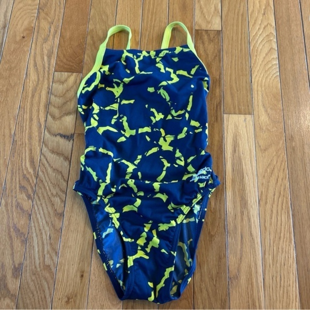 Speedo Blue and Green One Piece Swimsuit Energetic Design